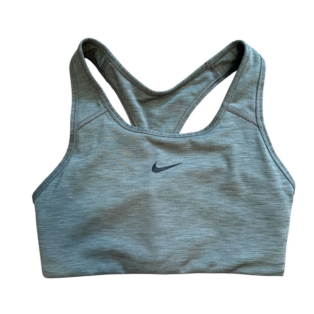 Nike | Dri-Fit Heather Grey Sports Bra Size XS Removable Padding Racerback Gym